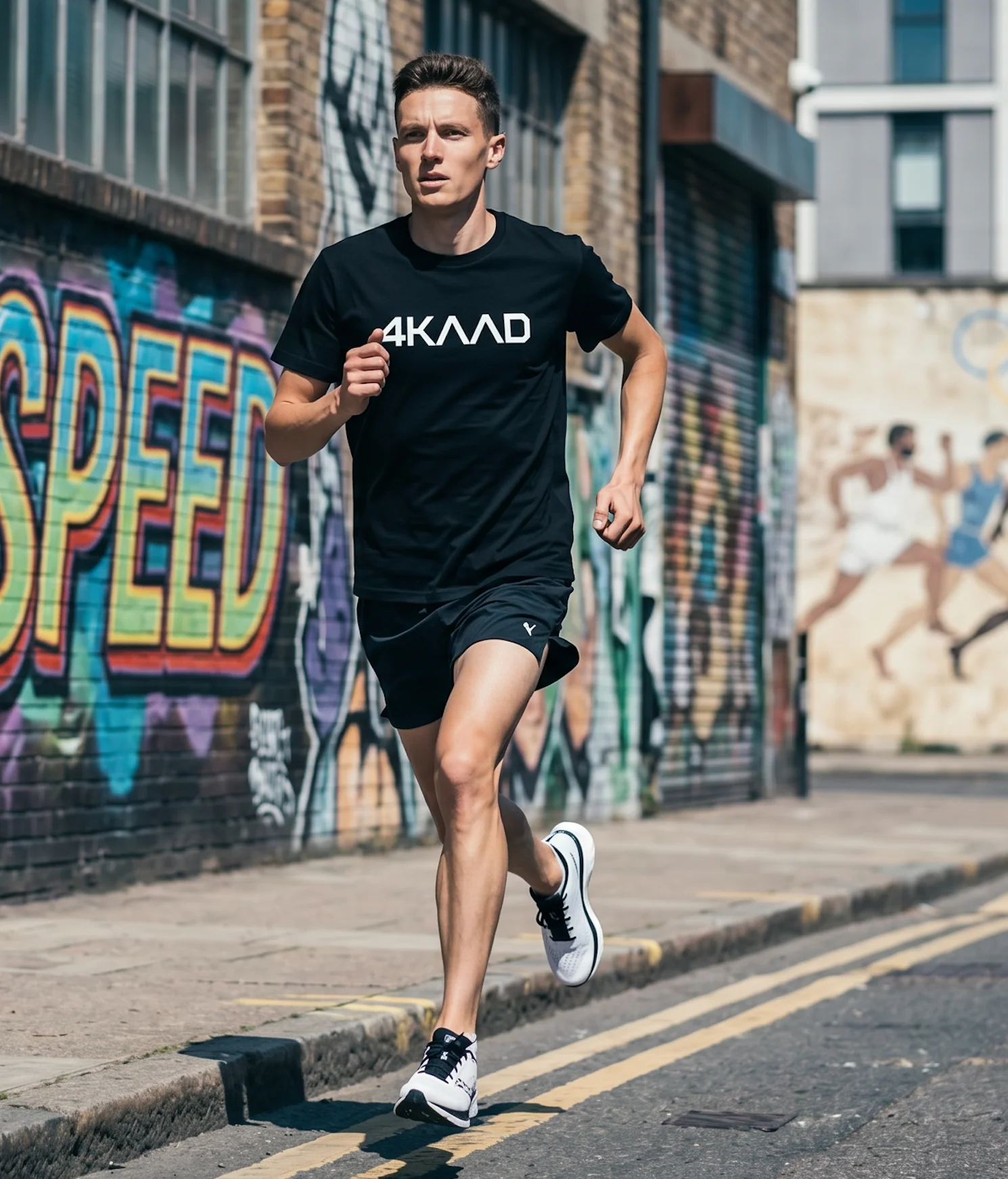4KAAD Brand T Shirt , black -white, 100% cotton