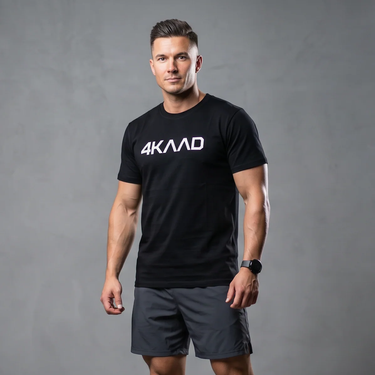 4KAAD Brand T Shirt , black -white, 100% cotton - Image 2