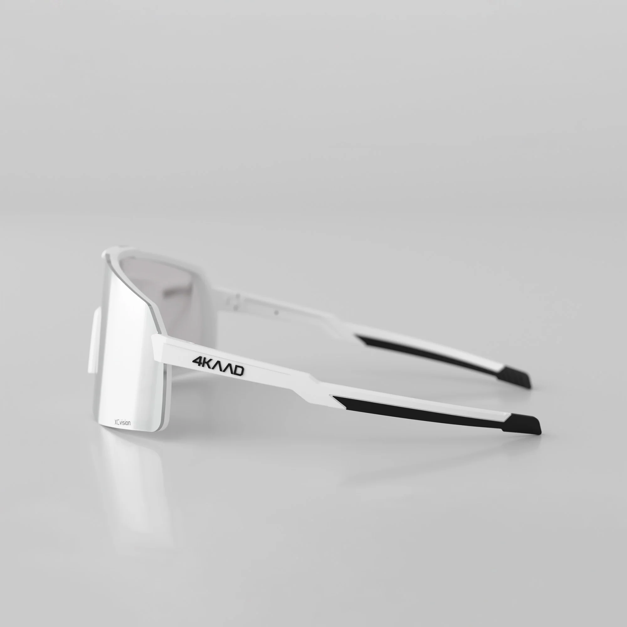 BEAT RACE Sport Glasses - White & Black with Silver XCvision MULTI LAYER MIRROR Lens - Image 3