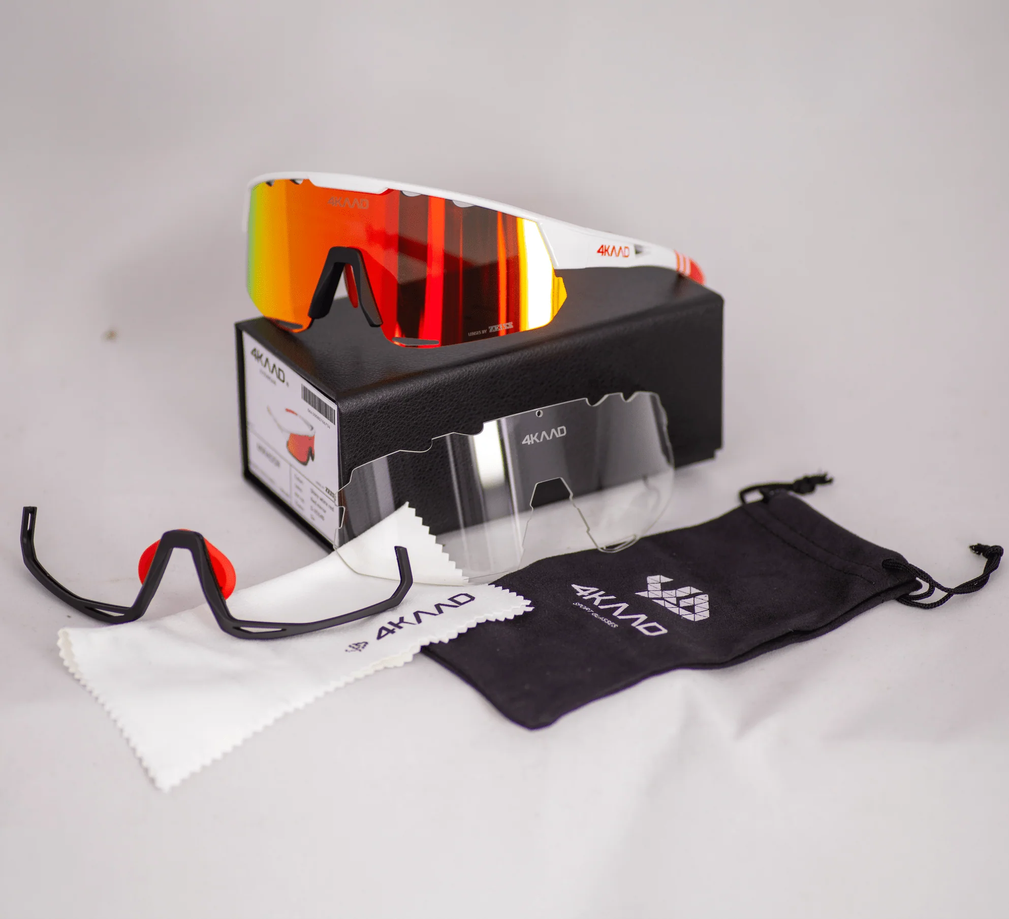 Buy Sports Glasses MIRADOR - White & Red with Red Multi Layer Mirror Lens - Image 6